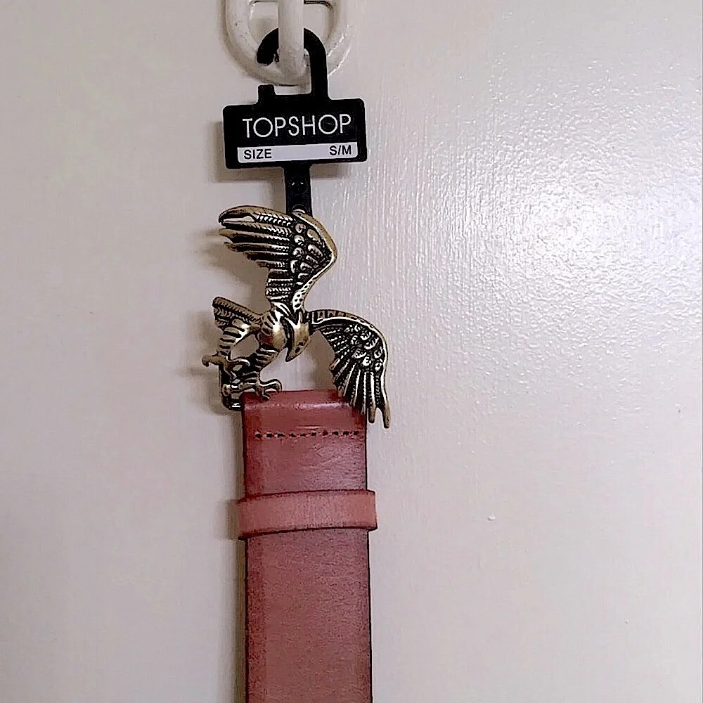 Rare TOPSHOP Leather Belt With Eagle Buckle
